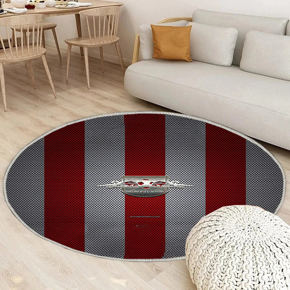 RB Leipzig Logo Teppich Rund, Teppiche - Deutscher Fußballverein Outdoor Teppich Rund, Teppich Wohnzimmer, Carpet, Rug