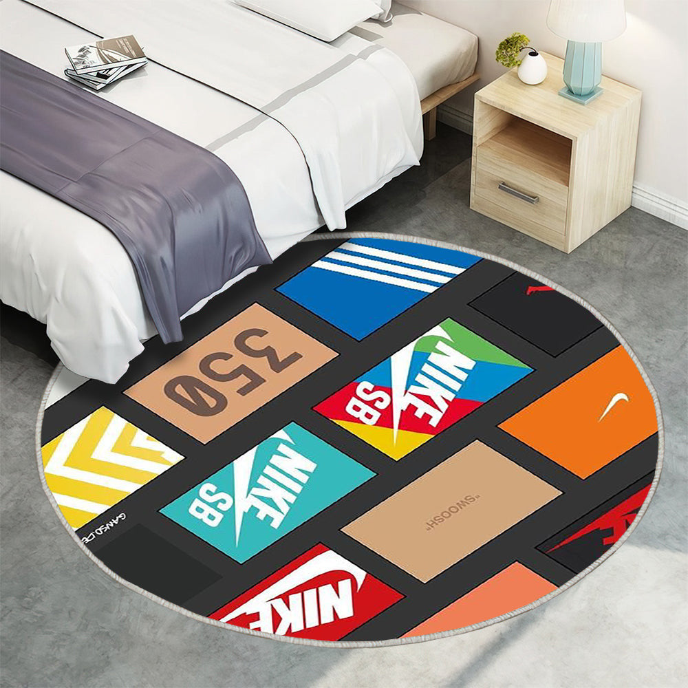 Sneaker Teppich Rund, Teppiche - Kasten Outdoor Teppich Rund, Teppich Wohnzimmer, Carpet, Rug