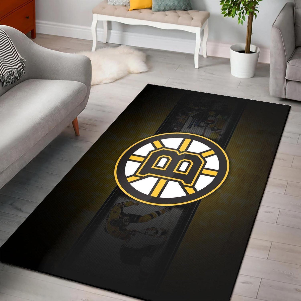 Boston Bruins Area Nhl Eishockeymannschaft Logo003 Teppich, Teppiche - Outdoor Teppich, Teppich Wohnzimmer, Küchenteppich, Kinderzimmer, Modern