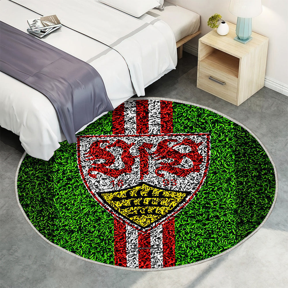 Vfb Stuttgart Deutscher Fußballverein Teppich Rund, Teppiche - Fußballrasen Outdoor Teppich Rund, Teppich Wohnzimmer, Carpet, Rug