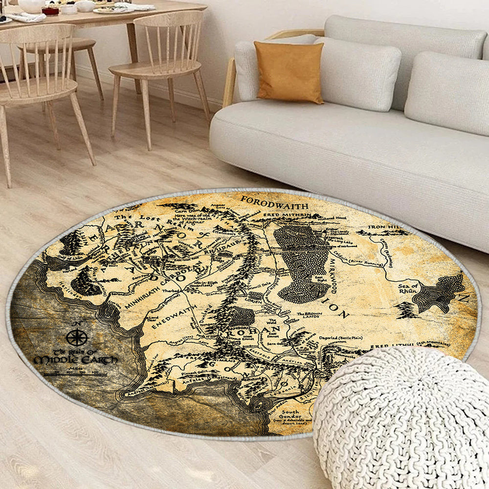 Der Herr der Ringe Teppich Rund, Teppiche - Outdoor Teppich Rund, Teppich Wohnzimmer, Carpet, Rug