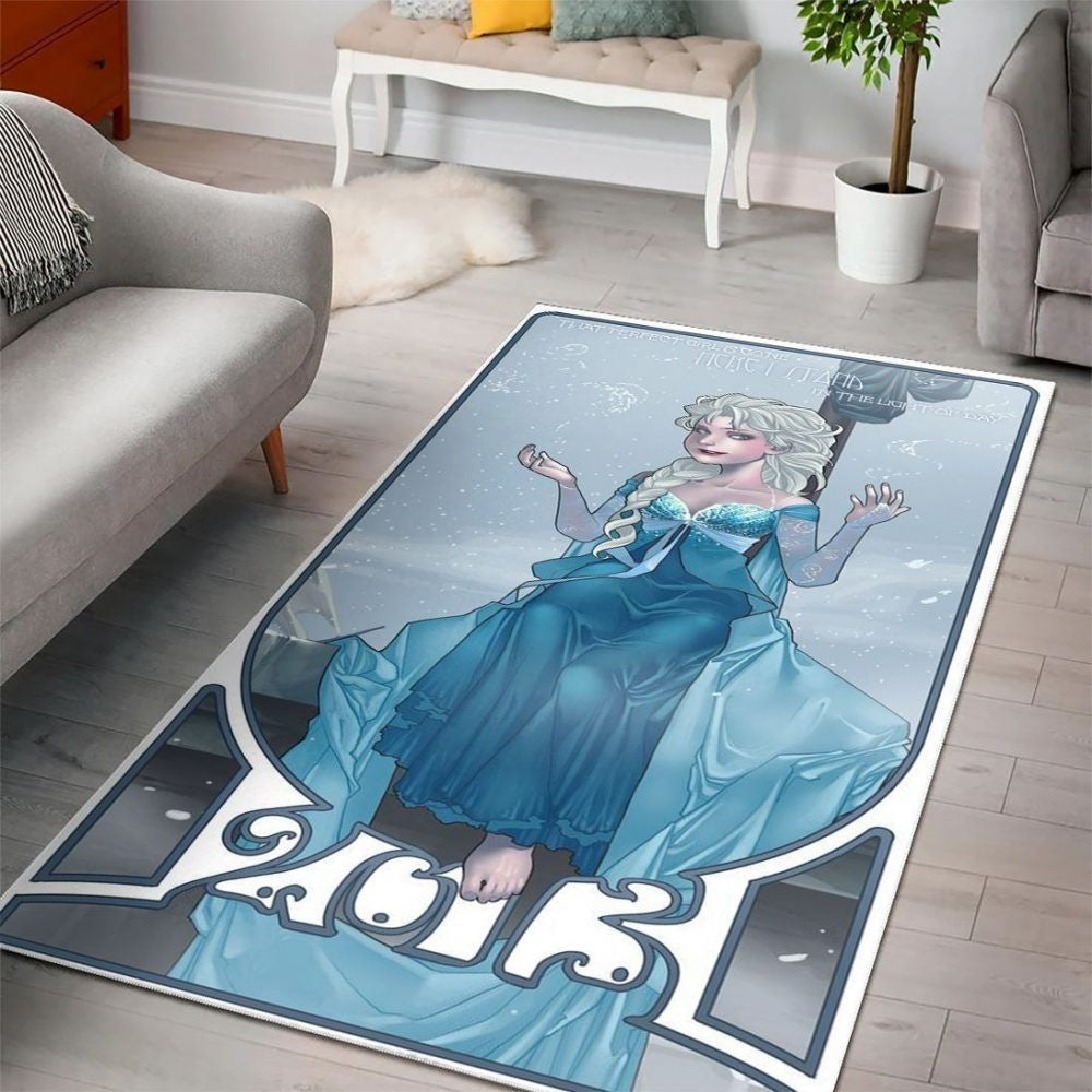 Elsa Die Eiskönigin – Disney-Prinzessin-Figuren – Disney-Filme 5 Teppich, Teppiche - Outdoor Teppich, Teppich Wohnzimmer, Küchenteppich, Kinderzimmer, Modern