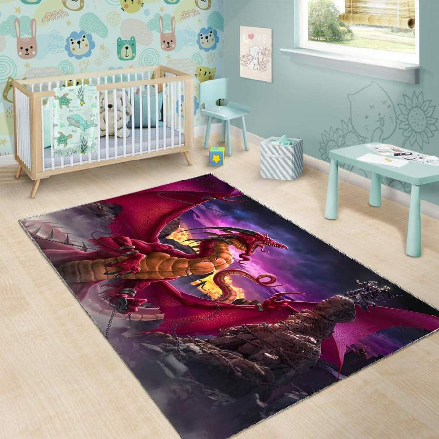 Drache 04048 Teppich, Teppiche - Outdoor Teppich, Teppich Wohnzimmer, Küchenteppich, Kinderzimmer, Modern