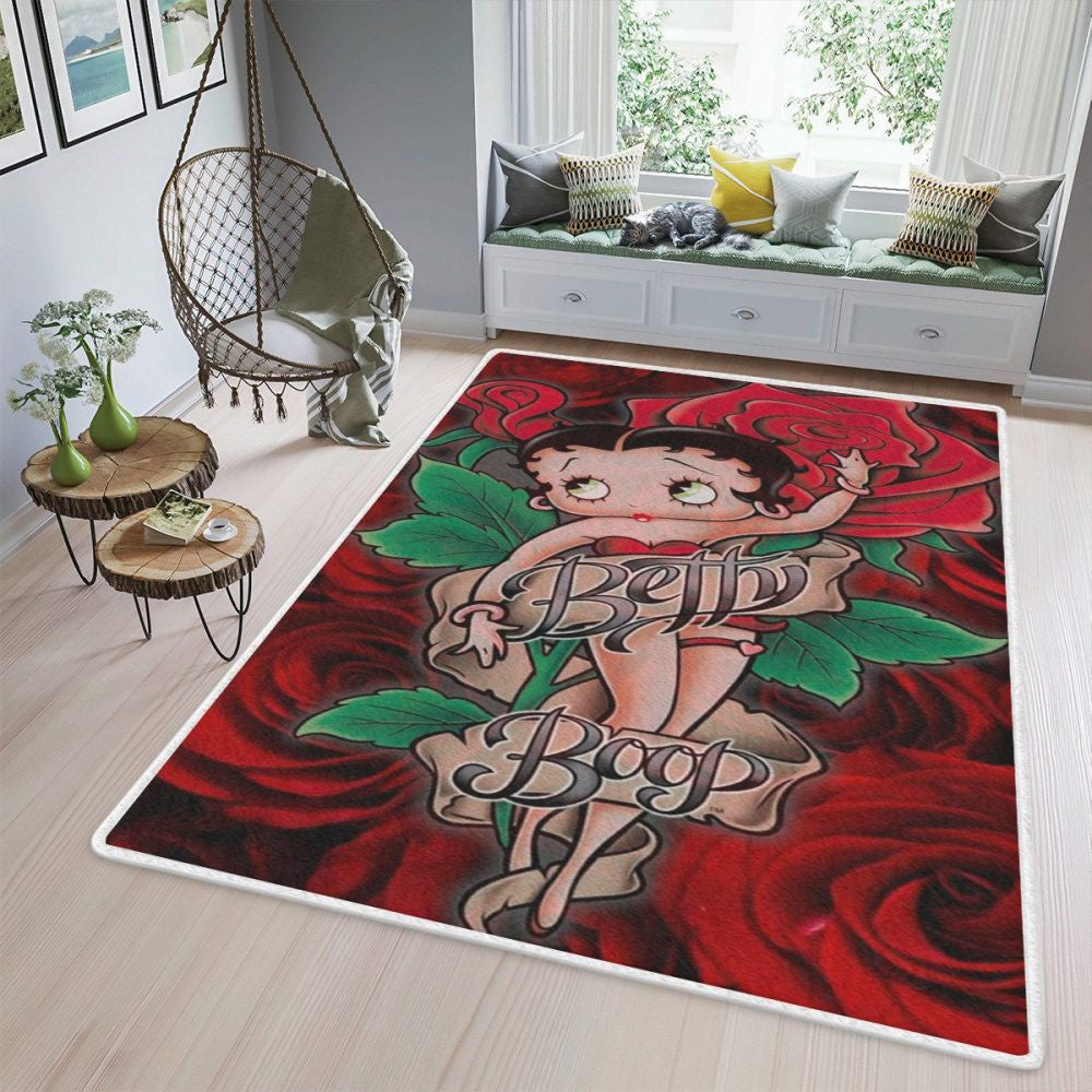 Betty Boop001 Teppich, Teppiche - Outdoor Teppich, Teppich Wohnzimmer, Küchenteppich, Kinderzimmer, Modern