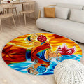 Goku SSG SSGSS Teppich Rund, Teppiche - Dragon Ball Outdoor Teppich Rund, Dragonball super Teppich Wohnzimmer, Carpet, Rug