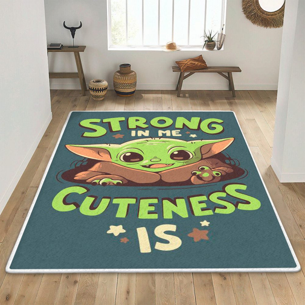 Baby Yoda Fan Geschenk Baby Yoda Stark in mir Niedlichkeit ist Teppich, Teppiche - Outdoor Teppich, Teppich Wohnzimmer, Küchenteppich, Kinderzimmer, Modern