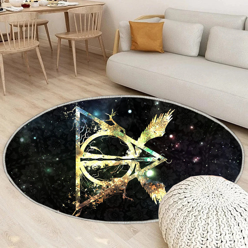 Harry Potter Logos Teppich Rund, Teppiche - Harry Potter Outdoor Teppich Rund, Hogwarts Teppich Wohnzimmer, Carpet, Rug