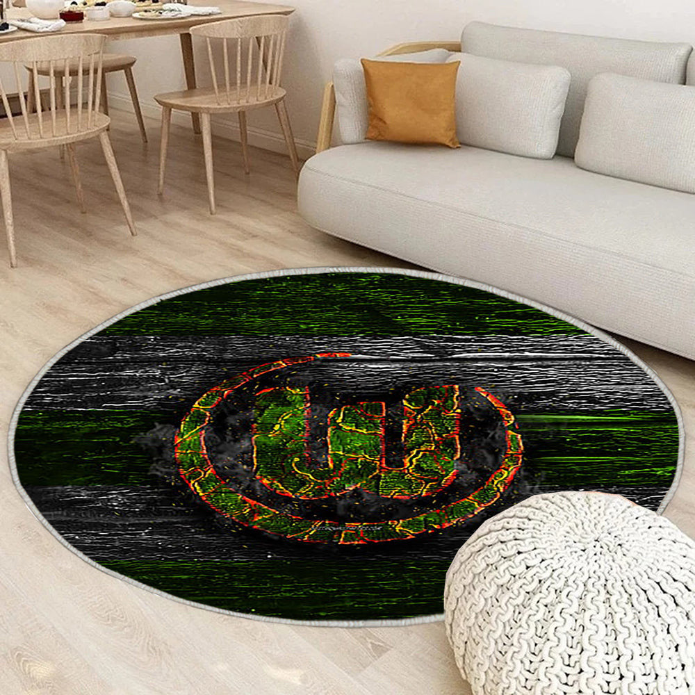 Wolfsburger Fc Teppich Rund, Teppiche - Feuer Outdoor Teppich Rund, Bundesliga Teppich Wohnzimmer, Carpet, Rug
