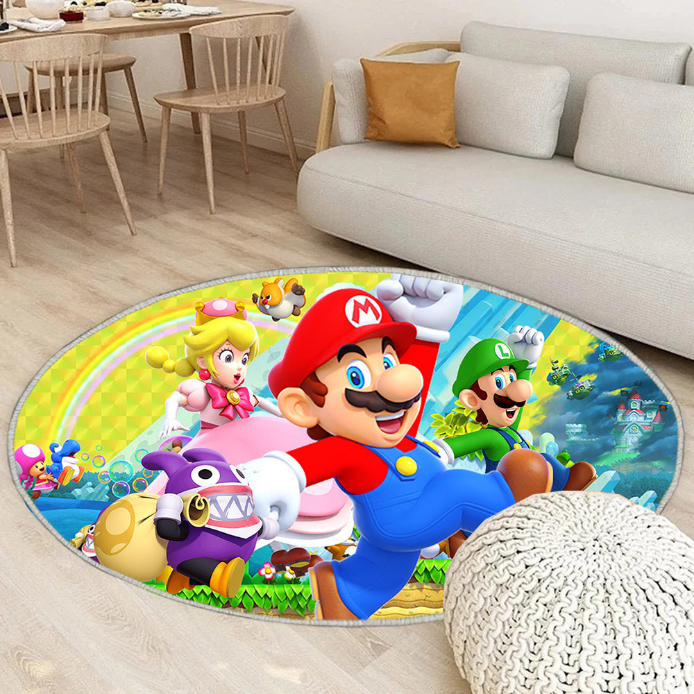 VON JUMPMAN ZU MARIO Teppich Rund, Teppiche - Outdoor Teppich Rund, Teppich Wohnzimmer, Carpet, Rug