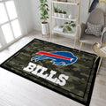 Buffalo Bills Nfl Team Logo Camo Style Schönes Geschenk Rechteck Teppich, Teppiche - Outdoor Teppich, Teppich Wohnzimmer, Küchenteppich, Kinderzimmer, Modern
