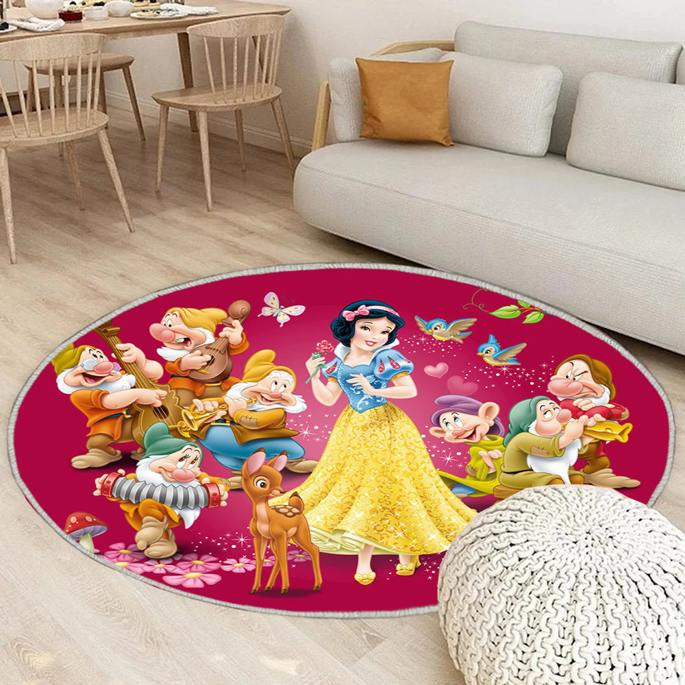 Schneewittchen Prinzessin Teppich Rund, Teppiche - Outdoor Teppich Rund, Teppich Wohnzimmer, Carpet, Rug