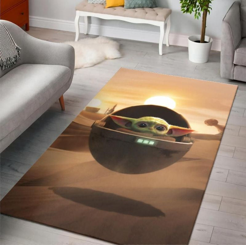 Baby Yoda Kinder Star War Teppich, Teppiche - Outdoor Teppich, Teppich Wohnzimmer, Küchenteppich, Kinderzimmer, Modern