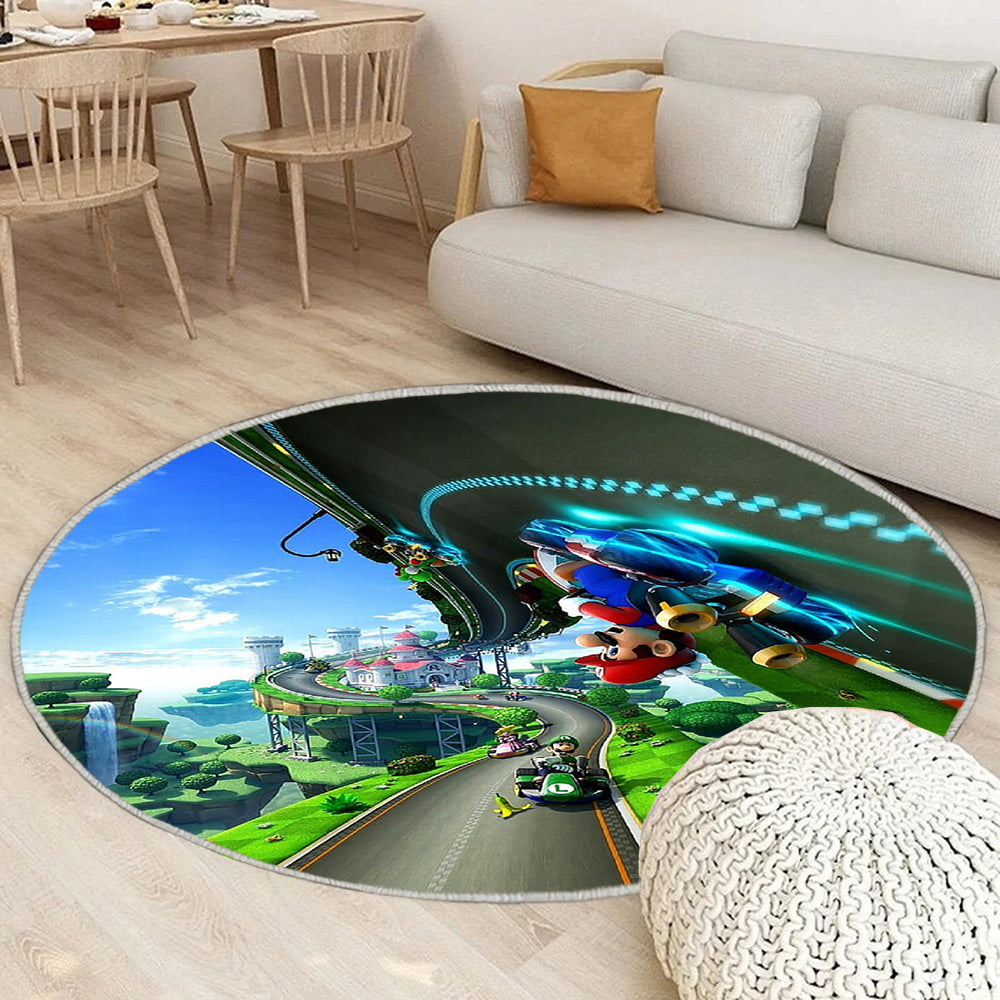 Super Mario 3d Teppich Rund, Teppiche - Outdoor Teppich Rund, Teppich Wohnzimmer, Carpet, Rug