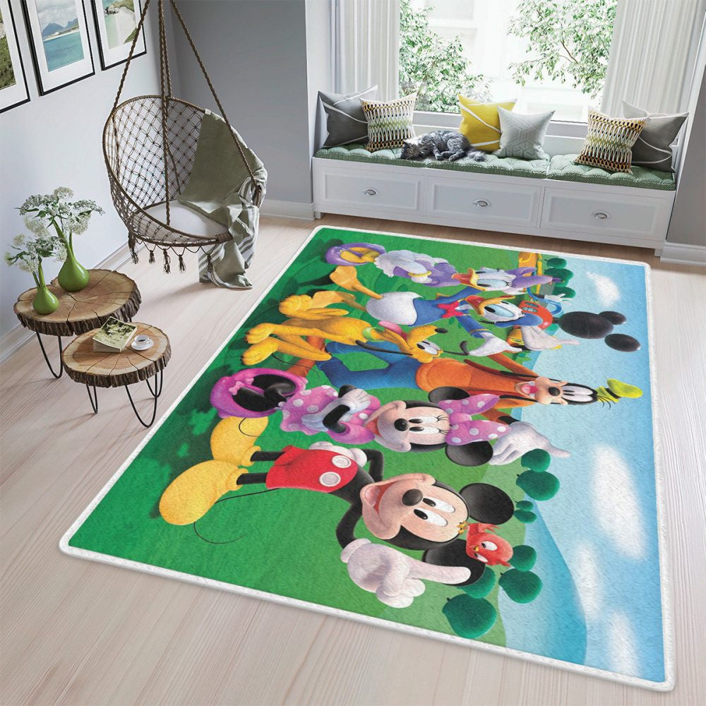 Disney Micky Maus alle Charaktere 001 Teppich, Teppiche - Outdoor Teppich, Teppich Wohnzimmer, Küchenteppich, Kinderzimmer, Modern
