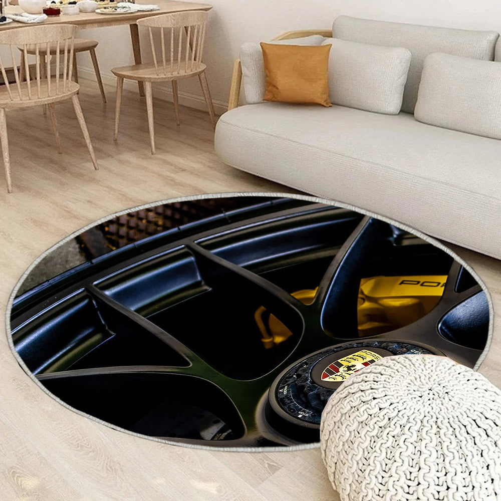Porsche Rad Teppich Rund, Teppiche - Wagen Outdoor Teppich Rund, Karros Teppich Wohnzimmer, Carpet, Rug