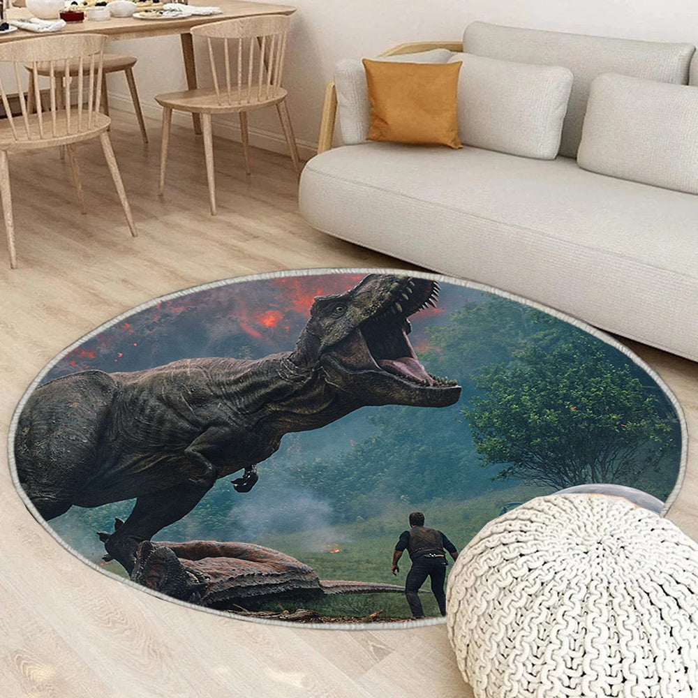 JURASSIC WORLD GEFALLENES KÖNIGREICH Teppich Rund, Teppiche - Outdoor Teppich Rund, Teppich Wohnzimmer, Carpet, Rug