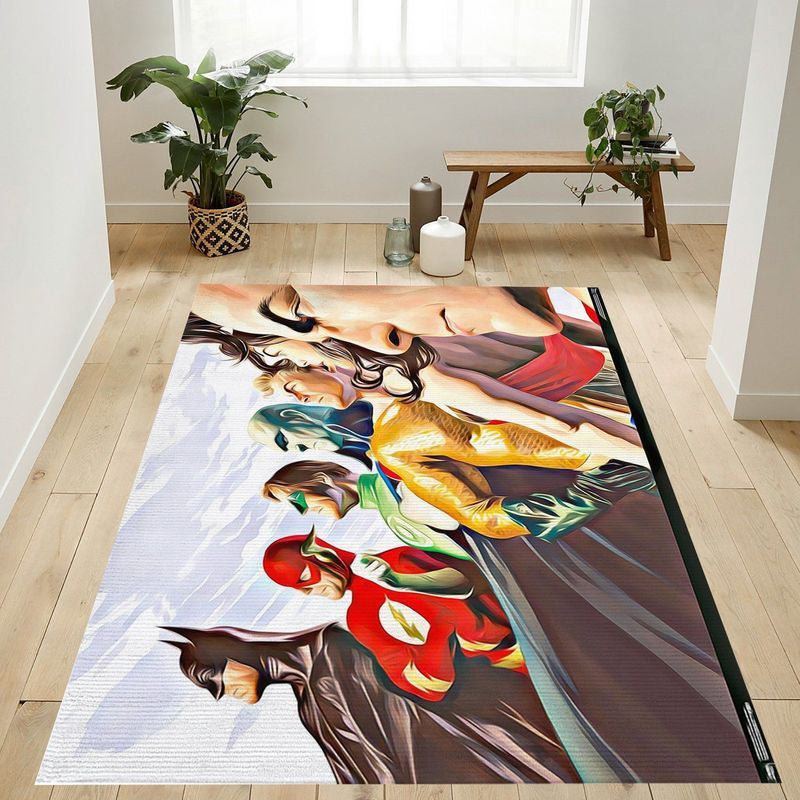 DC Comics Justice League Alex Ross Porträt Teppich, Teppiche - Outdoor Teppich, Teppich Wohnzimmer, Küchenteppich, Kinderzimmer, Modern