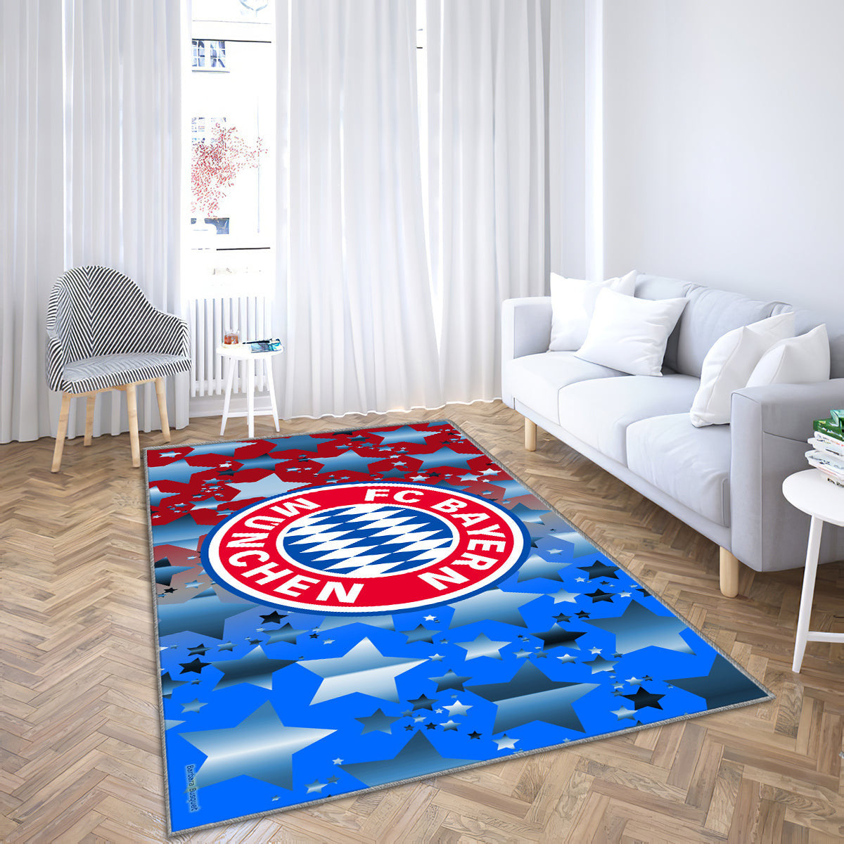 FC Bayer Rot Blau Teppich, Teppiche - Outdoor Teppich, Teppich Wohnzimmer, Küchenteppich, Kinderzimmer, Modern