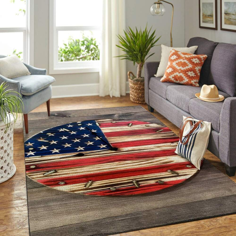American Flag Clock Area Ofd Afc190827 Teppich, Teppiche - Outdoor Teppich, Teppich Wohnzimmer, Küchenteppich, Kinderzimmer, Modern
