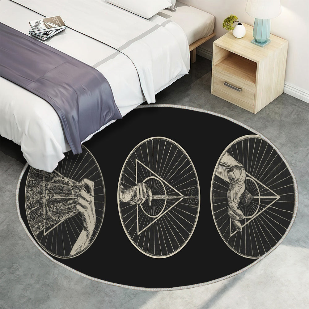 Heiligtümer des Todes Teppich Rund, Teppiche - Symbol Outdoor Teppich Rund, Film Teppich Wohnzimmer, Carpet, Rug