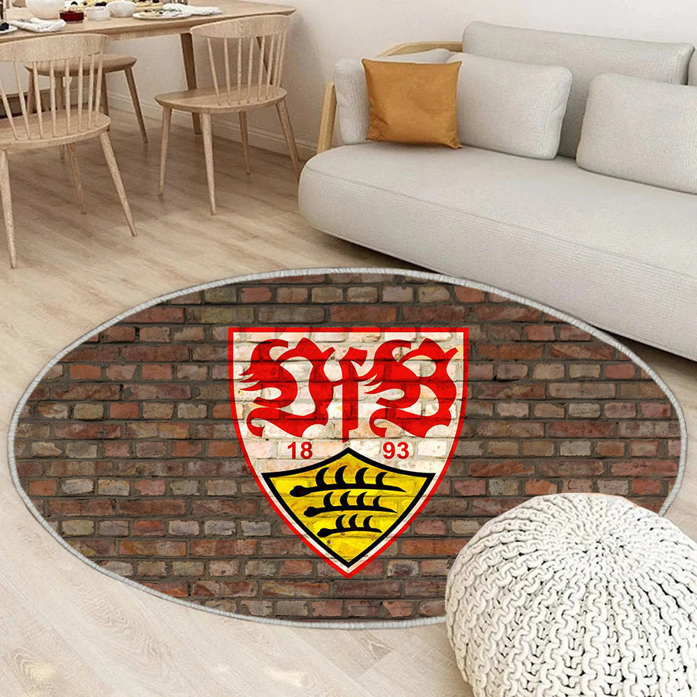 FC VfB Stuttgart Teppich Rund, Teppiche - Outdoor Teppich Rund, Teppich Wohnzimmer, Carpet, Rug
