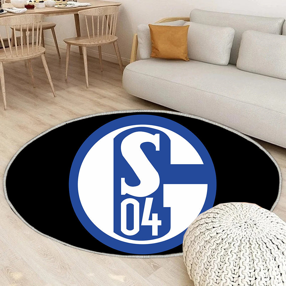 Sport Teppich Rund, Teppiche - FC Schalke 04 Outdoor Teppich Rund, Teppich Wohnzimmer, Carpet, Rug