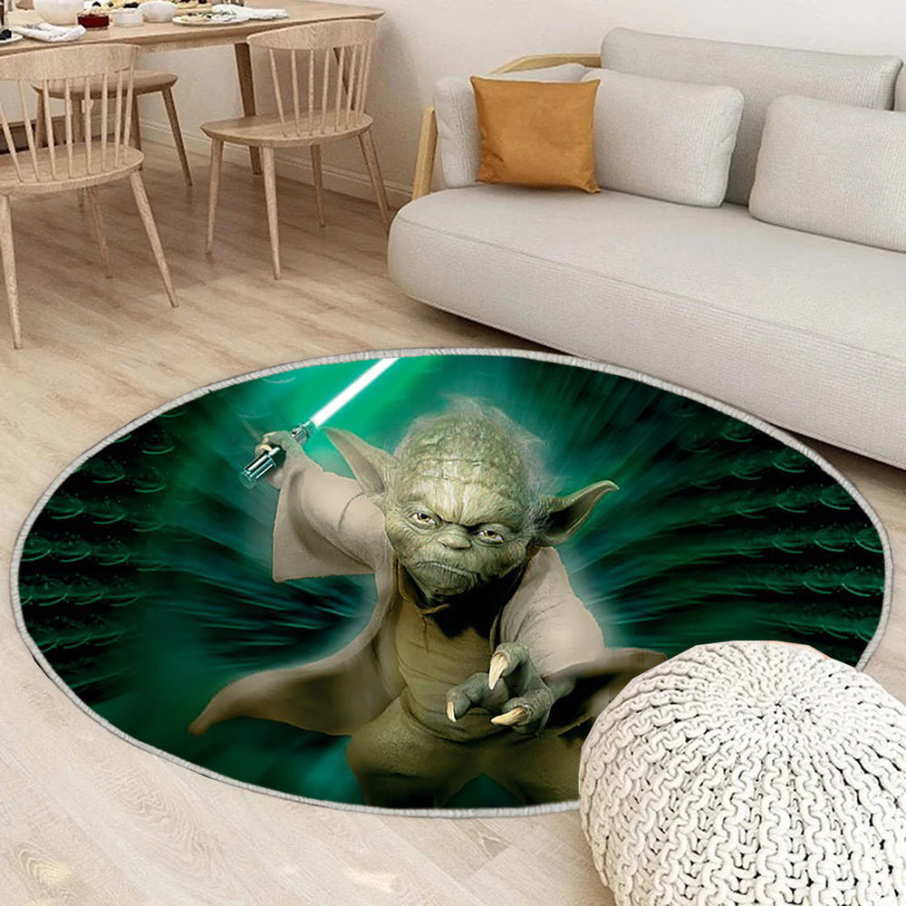 Yoda Star Wars Teppich Rund, Teppiche - Joda Outdoor Teppich Rund, Teppich Wohnzimmer, Carpet, Rug