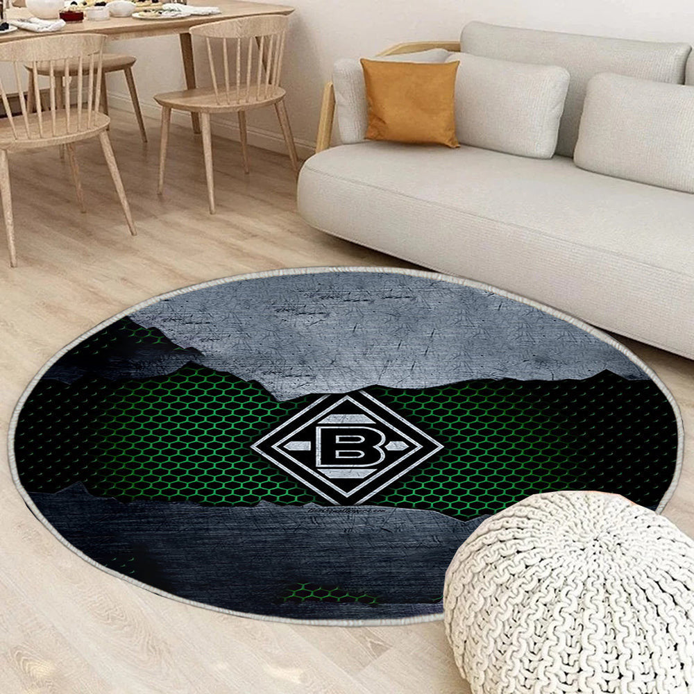 Borussia Mönchengladbach Logo Teppich Rund, Teppiche - Bundesliga Outdoor Teppich Rund, Teppich Wohnzimmer, Carpet, Rug