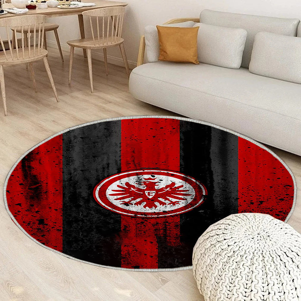 FC Eintracht Logo Teppich Rund, Teppiche - Bundesliga Outdoor Teppich Rund, Steinstruktur Teppich Wohnzimmer, Carpet, Rug