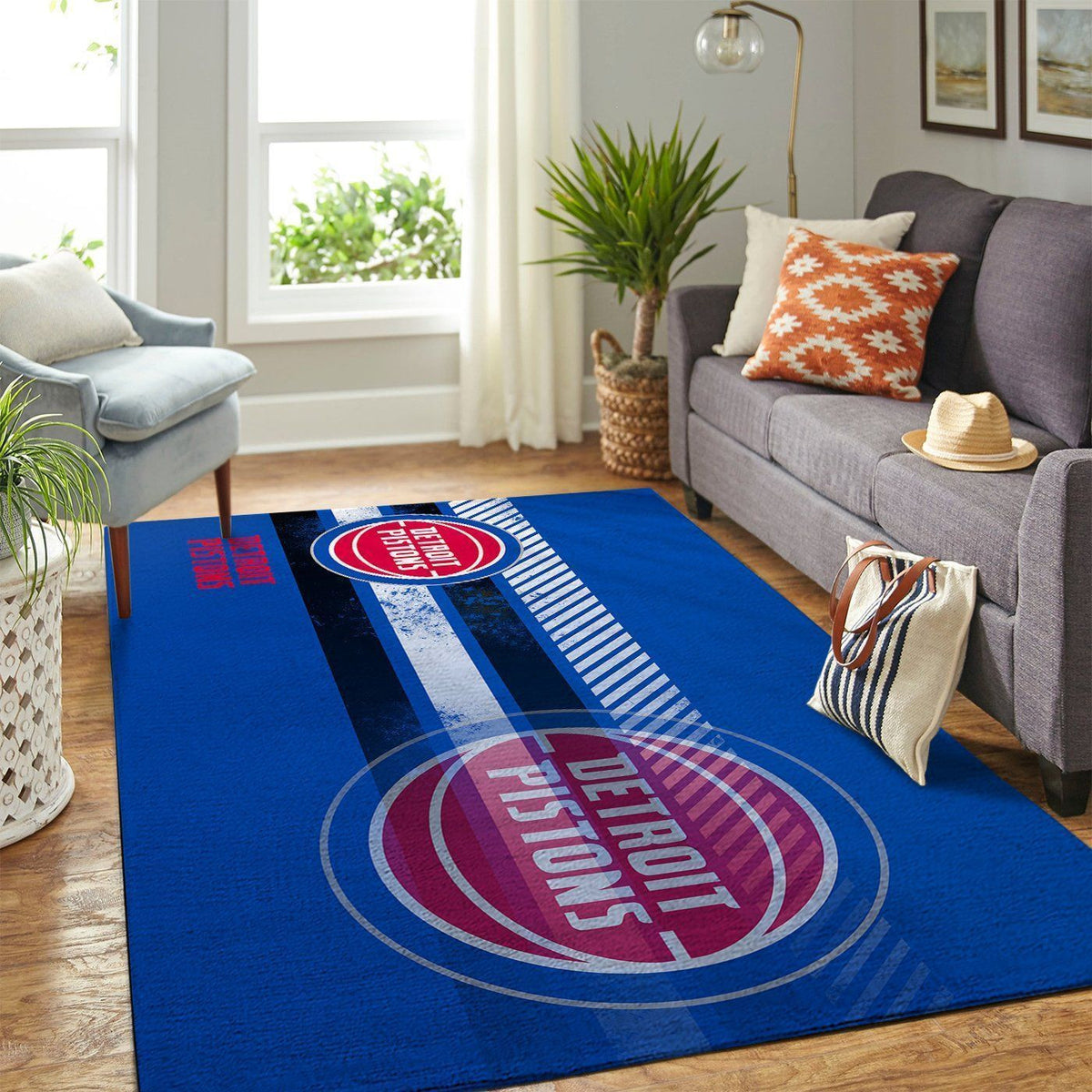 Detroit Pistons NBA Area Team Logo Sport Teppich, Teppiche - Outdoor Teppich, Teppich Wohnzimmer, Küchenteppich, Kinderzimmer, Modern
