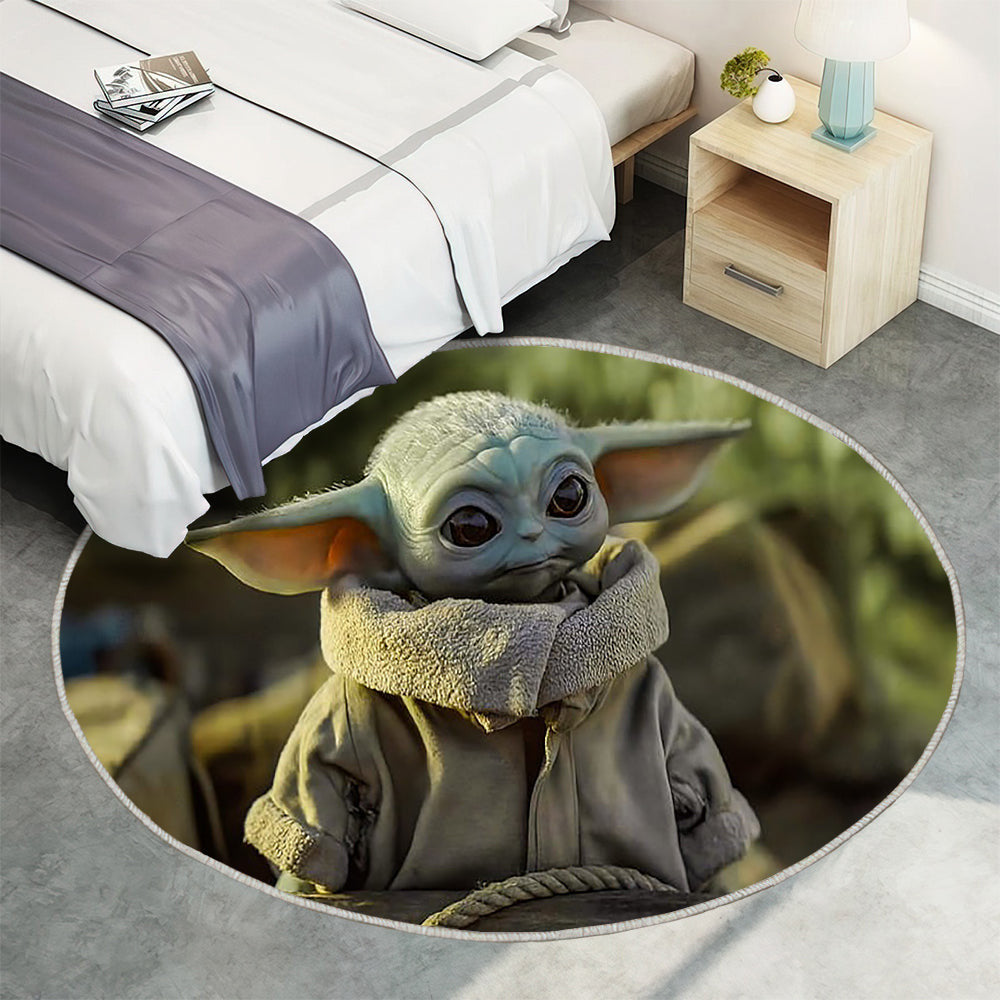 Star Wars Baby Yoda 2 Teppich Rund, Teppiche - Outdoor Teppich Rund, Teppich Wohnzimmer, Carpet, Rug