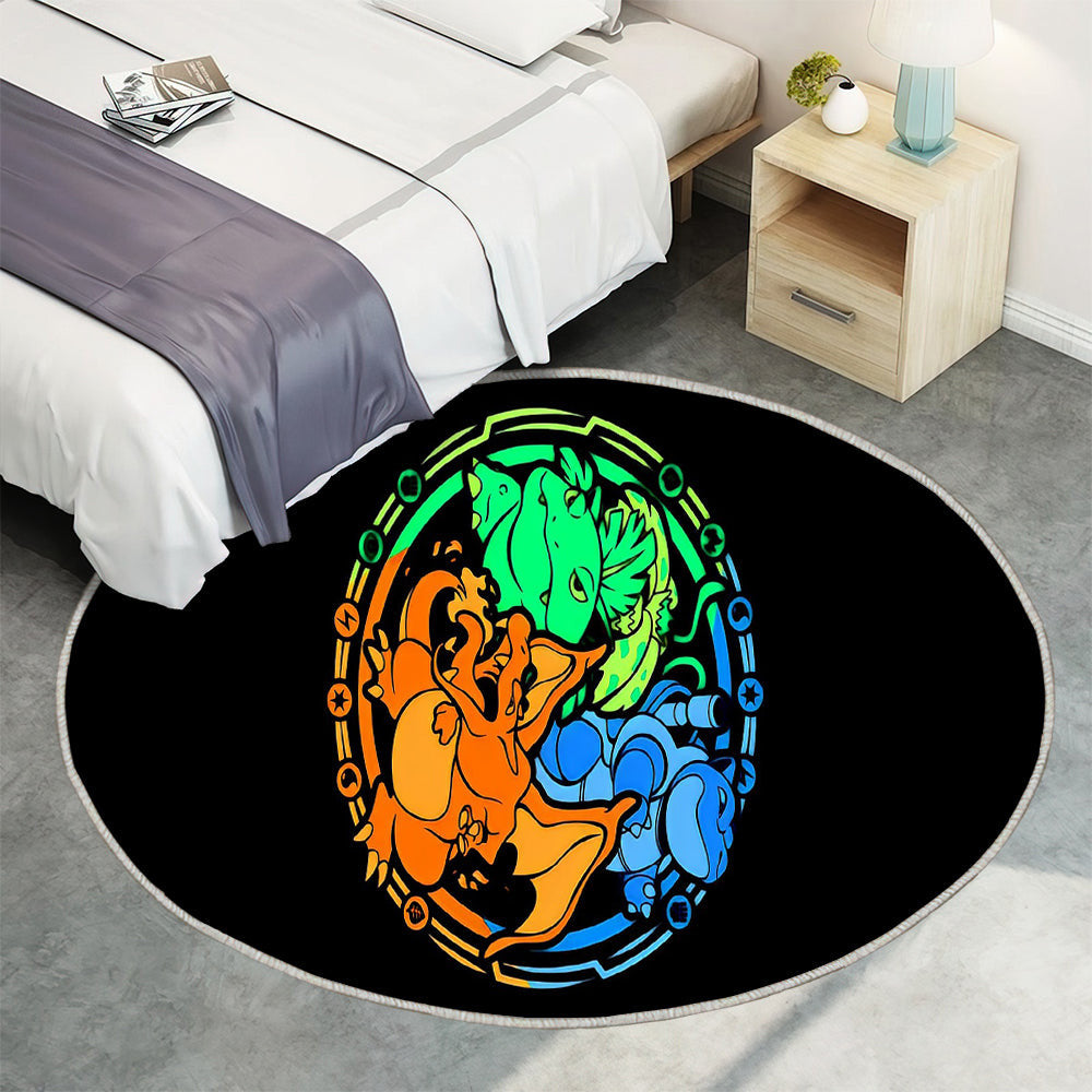 Pokémon Teppich Rund, Teppiche - Logo Outdoor Teppich Rund, Teppich Wohnzimmer, Carpet, Rug