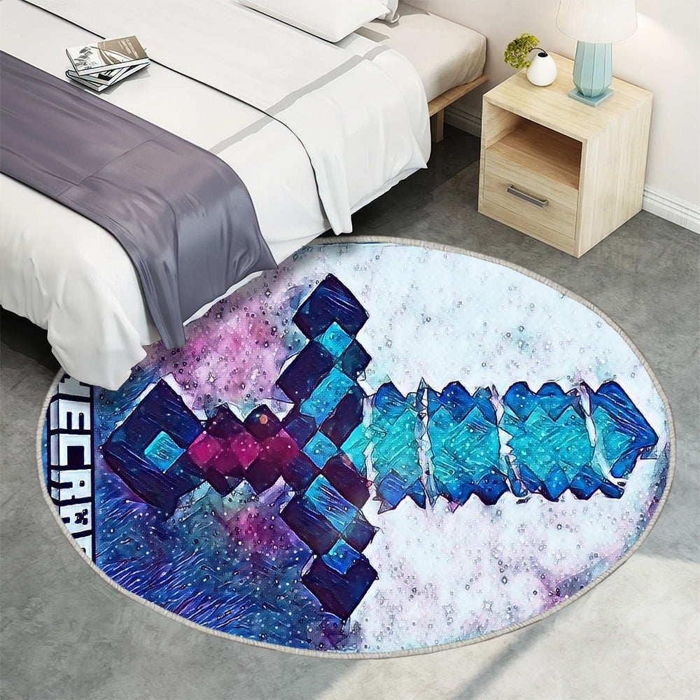 Minecraft Teppich Rund, Teppiche - Elch Outdoor Teppich Rund, Logo Teppich Wohnzimmer, Carpet, Rug