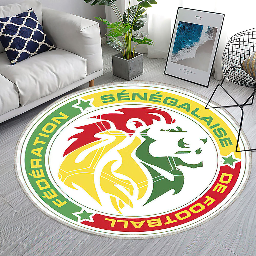 Die Senegalesische Fußballnationalmannschaft Bei Der Weltmeisterschaft 2018 Teppich Rund, Teppiche - Mannschaft Outdoor Teppich Rund, Senegalesische Fußballnationalmannschaft Teppich Wohnzimmer, Carpet, Rug