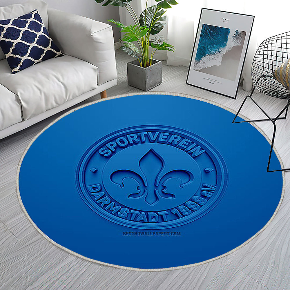 Sv Darmstädter 98 Teppich Rund, Teppiche - Outdoor Teppich Rund, Blau Teppich Wohnzimmer, Carpet, Rug