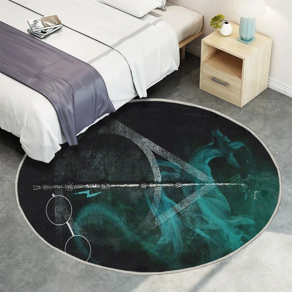 Potter Symbole Teppich Rund, Teppiche - Harry Potter Outdoor Teppich Rund, Teppich Wohnzimmer, Carpet, Rug