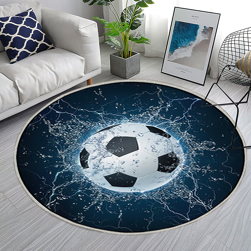 Fußball 002 Teppich Rund, Teppiche - Outdoor Teppich Rund, Teppich Wohnzimmer, Carpet, Rug