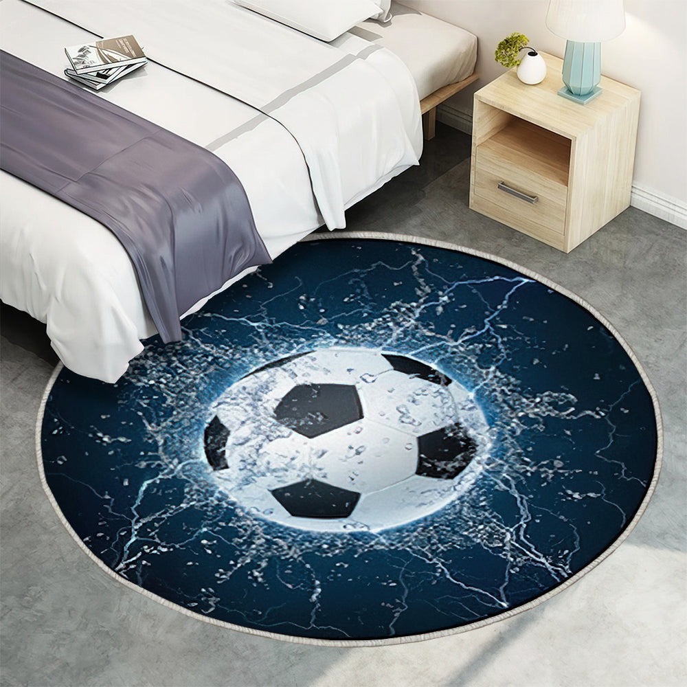 Fußball 002 Teppich Rund, Teppiche - Outdoor Teppich Rund, Teppich Wohnzimmer, Carpet, Rug