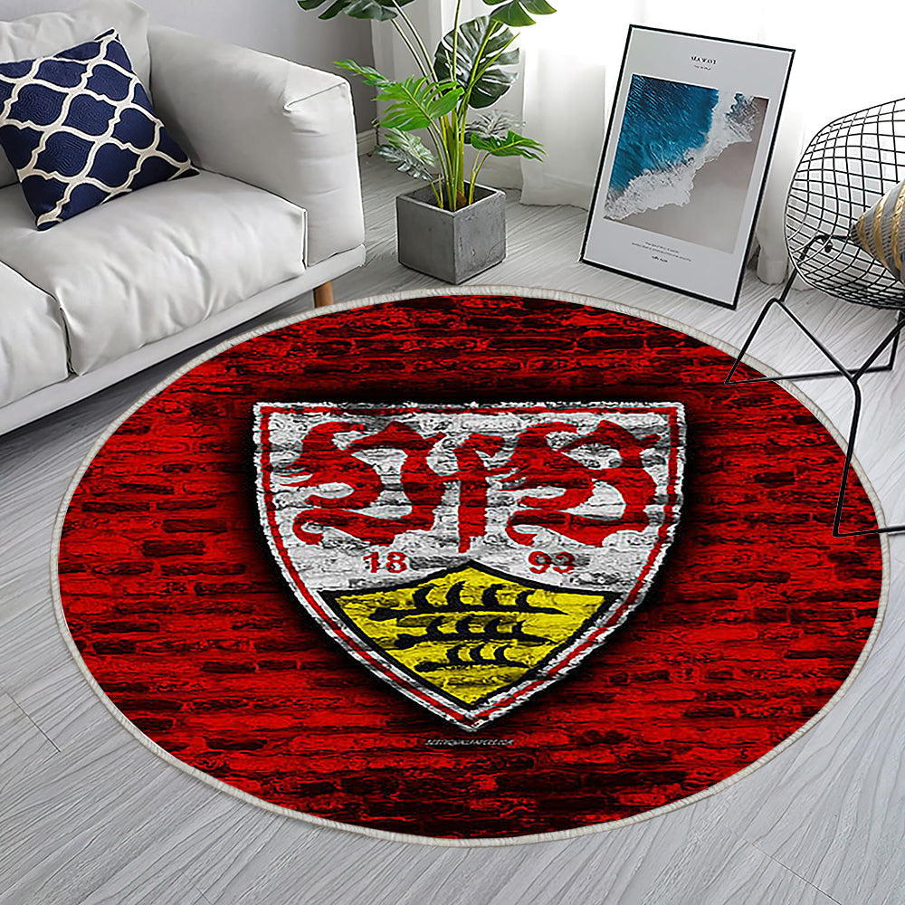 Vfb Stuttgart Fc Teppich Rund, Teppiche - Rote Backsteinmauer Outdoor Teppich Rund, Teppich Wohnzimmer, Carpet, Rug
