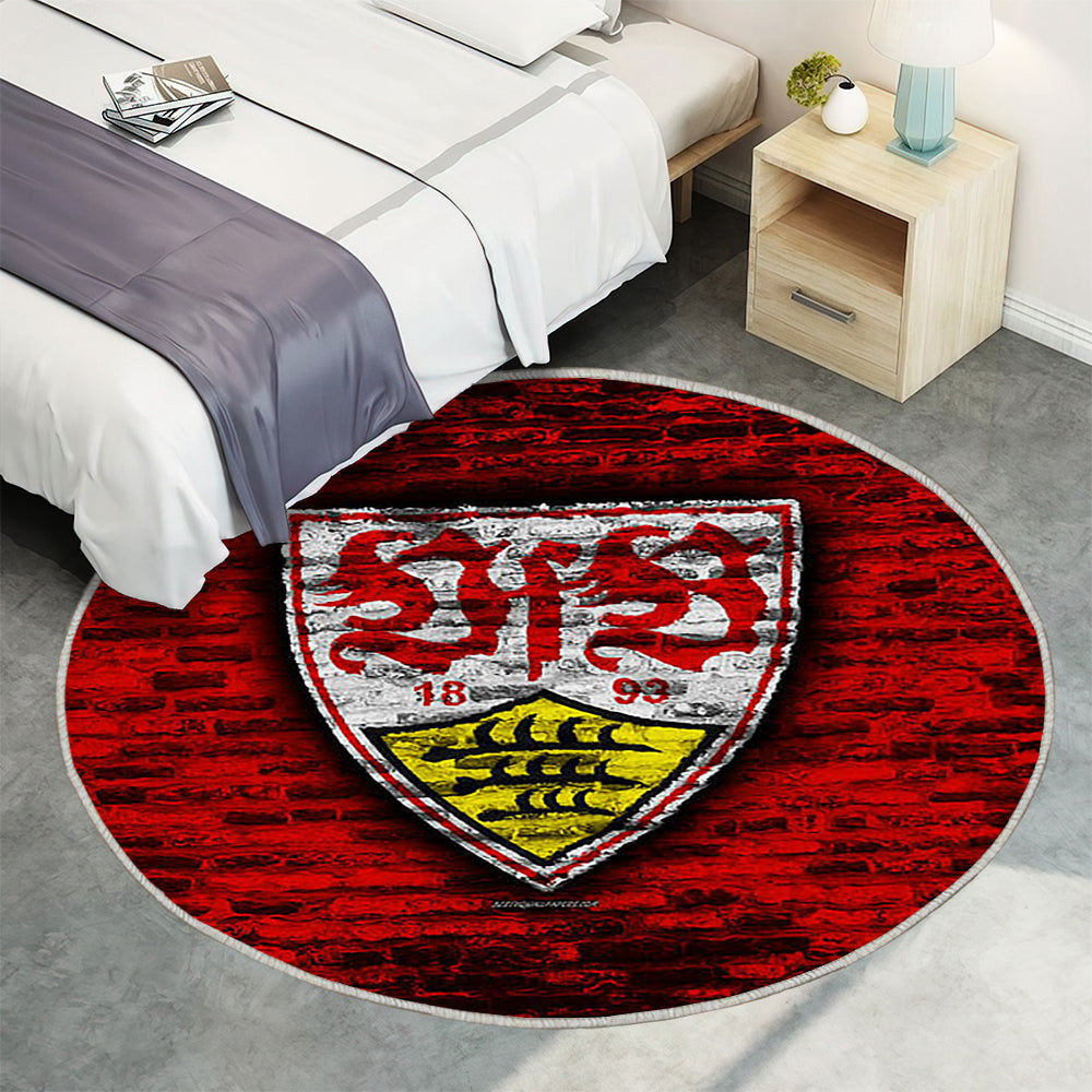 Vfb Stuttgart Fc Teppich Rund, Teppiche - Rote Backsteinmauer Outdoor Teppich Rund, Teppich Wohnzimmer, Carpet, Rug