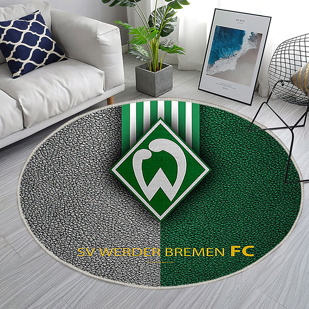 Sv Werder Bremen Fc Deutscher Fußballverein Teppich Rund, Teppiche - Bundesliga Outdoor Teppich Rund, Leder Effekt Teppich Wohnzimmer, Carpet, Rug