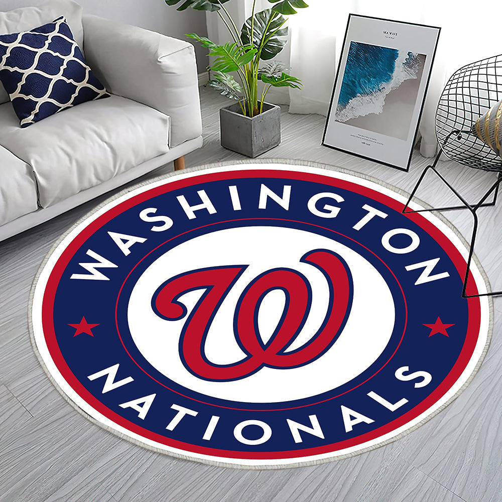 Washington Nationals Circle Logo Teppich Rund, Teppiche - Outdoor Teppich Rund, Teppich Wohnzimmer, Carpet, Rug