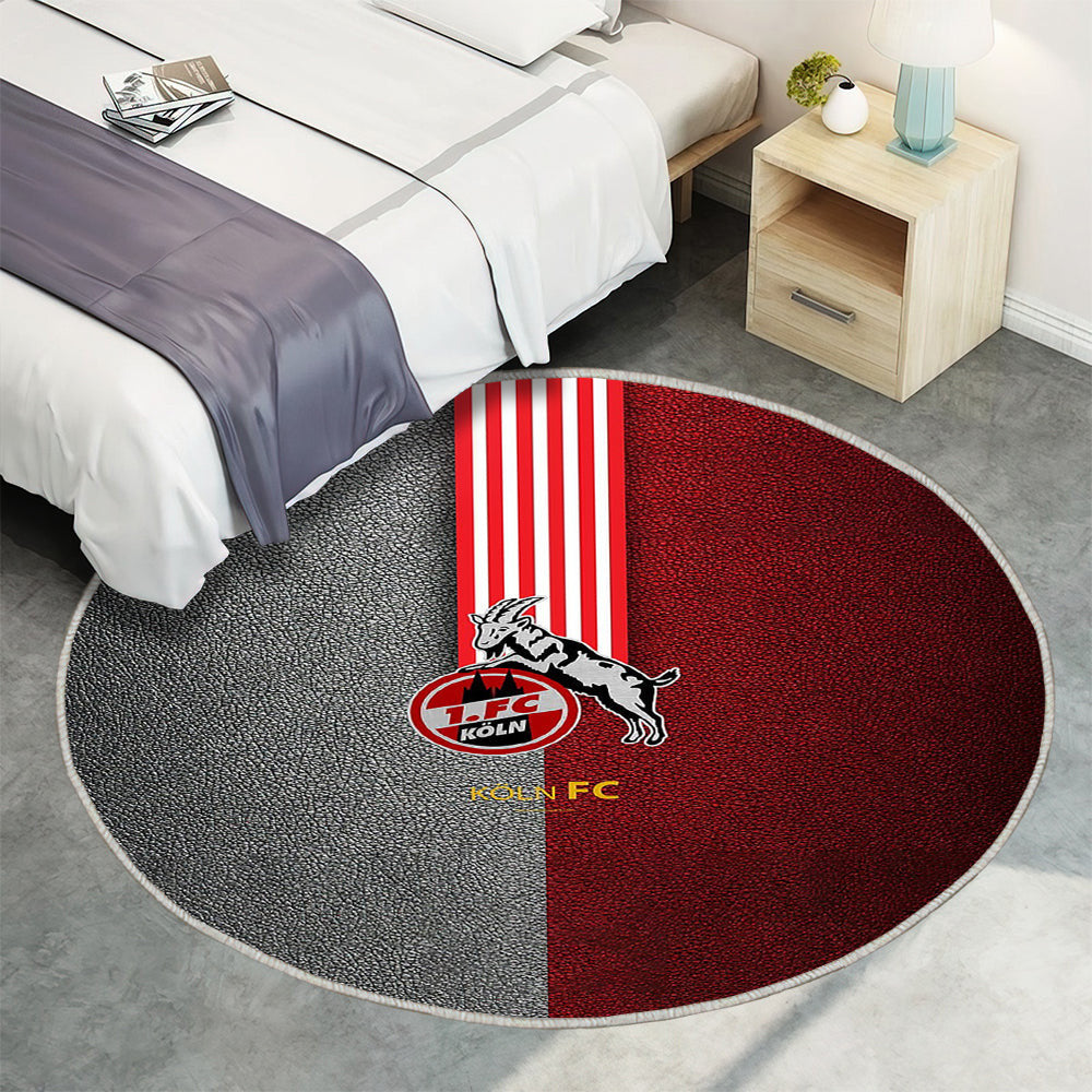 FC Köln Teppich Rund, Teppiche - FC Deutscher Fußballverein Outdoor Teppich Rund, Teppich Wohnzimmer, Carpet, Rug