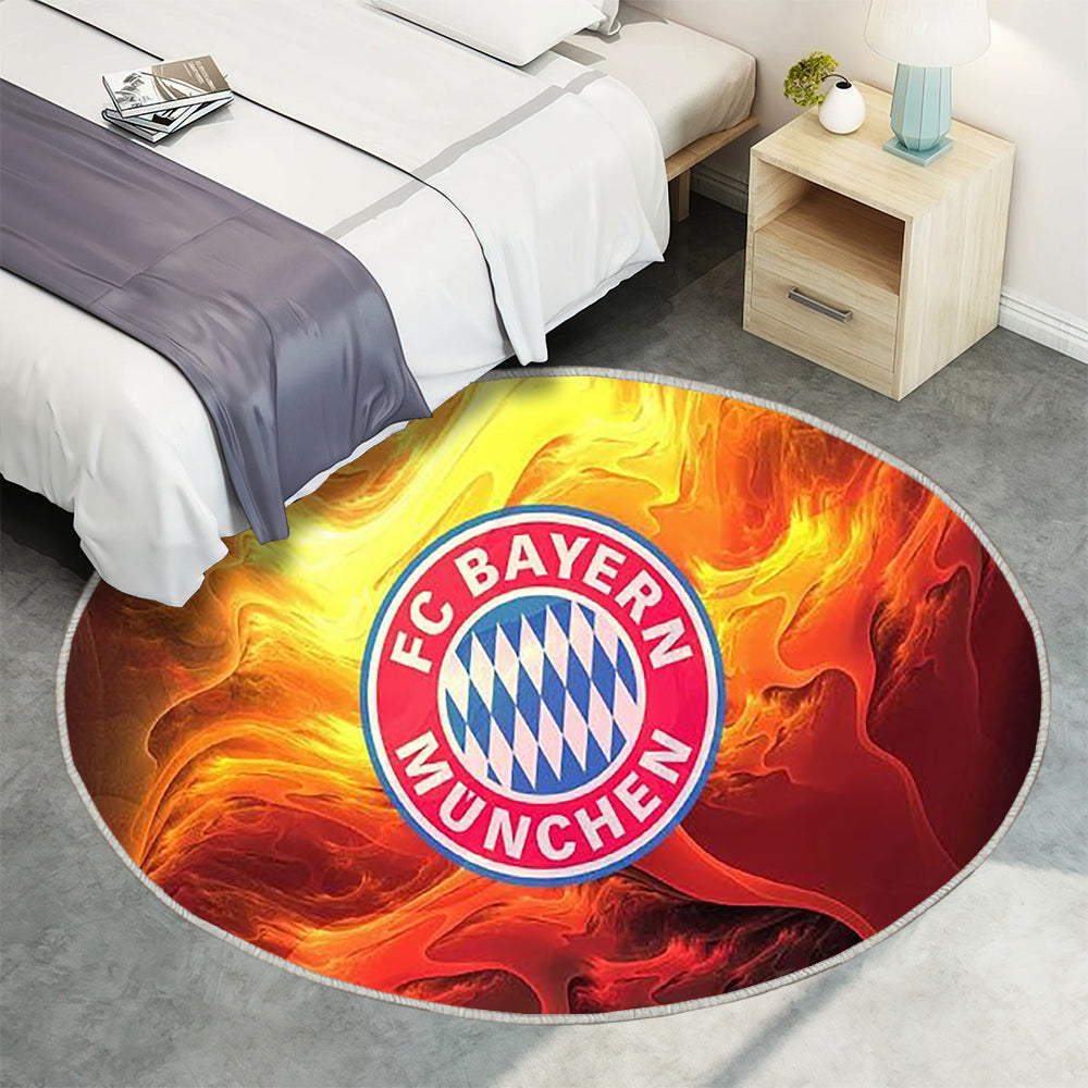Feuerrot Bayer München Teppich Rund, Teppiche - Outdoor Teppich Rund, Teppich Wohnzimmer, Carpet, Rug