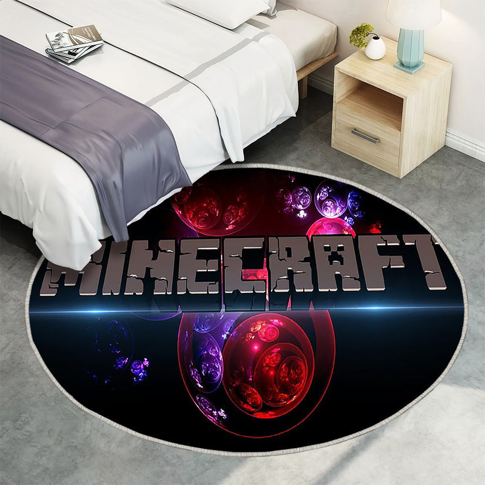 Minecraft Spielposter Minecraft Teppich Rund, Teppiche - Outdoor Teppich Rund, Teppich Wohnzimmer, Carpet, Rug