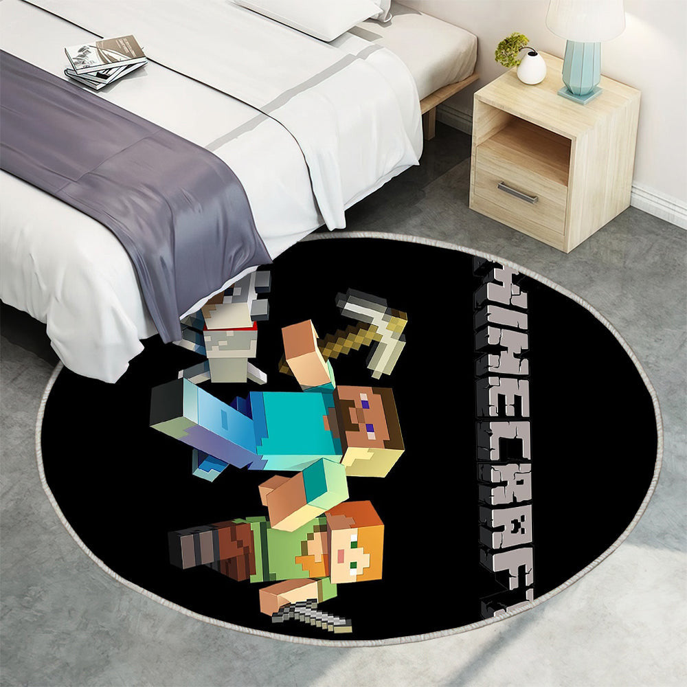 Minecraft Teppich Rund, Teppiche - Heer Outdoor Teppich Rund, Teppich Wohnzimmer, Carpet, Rug