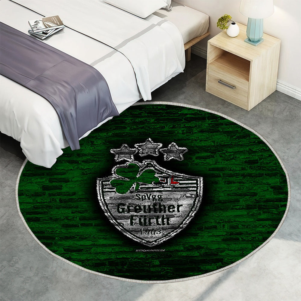 Spvgg Greuther Fürth Fc Teppich Rund, Teppiche - Grüne Ziegelwand Outdoor Teppich Rund, Fußball Teppich Wohnzimmer, Carpet, Rug