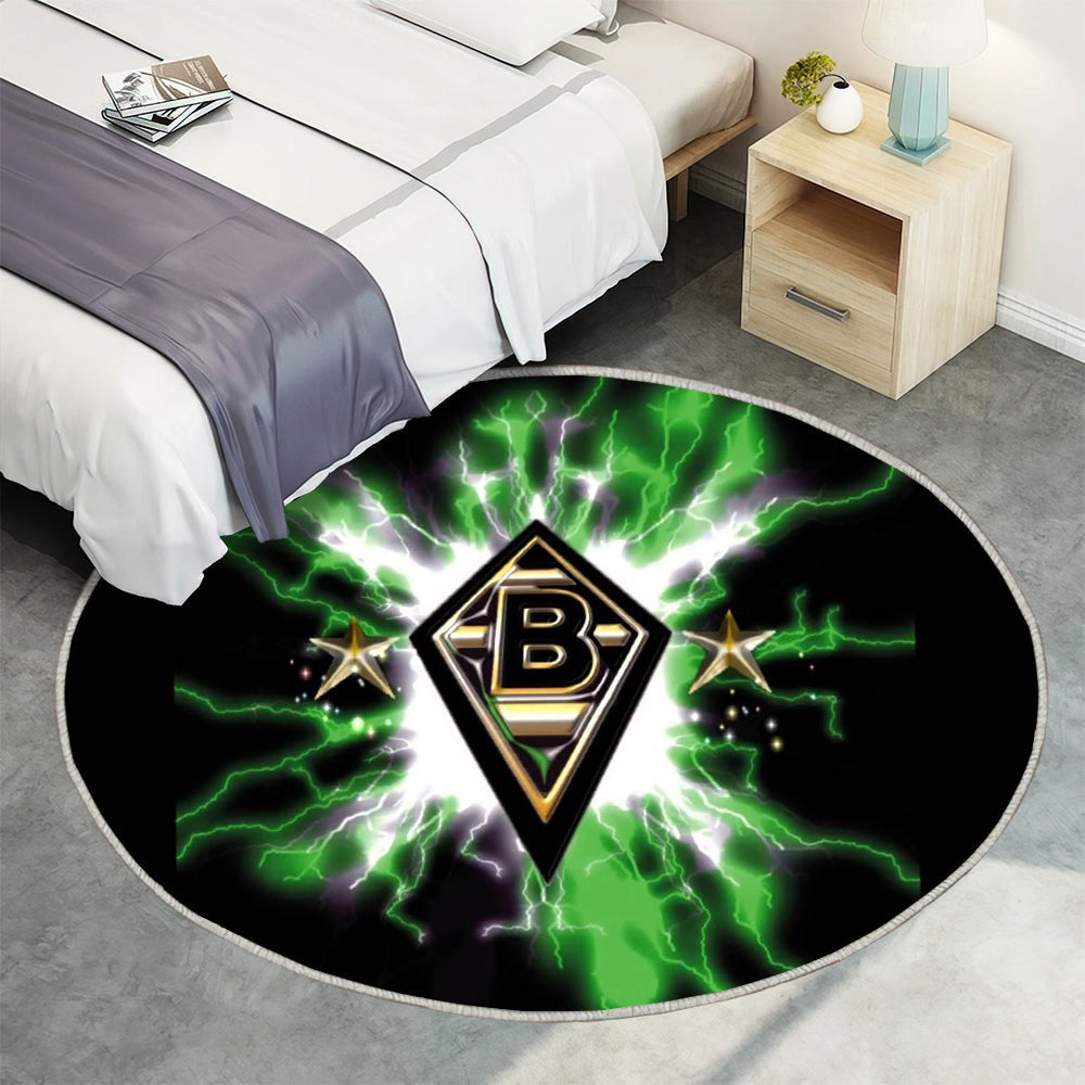 Donner Borussia Mönchengladbach Teppich Rund, Teppiche - Outdoor Teppich Rund, Teppich Wohnzimmer, Carpet, Rug