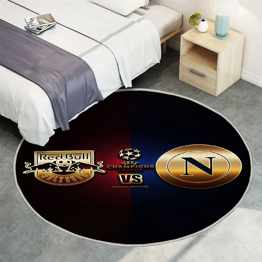 RB Salzburg gegen Neapel Teppich Rund, Teppiche - Gruppe E Outdoor Teppich Rund, UEFA Champions League Teppich Wohnzimmer, Carpet, Rug