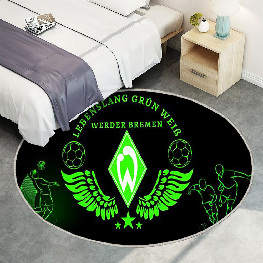 Werder Bremen Design Teppich Rund, Teppiche - Outdoor Teppich Rund, Teppich Wohnzimmer, Carpet, Rug